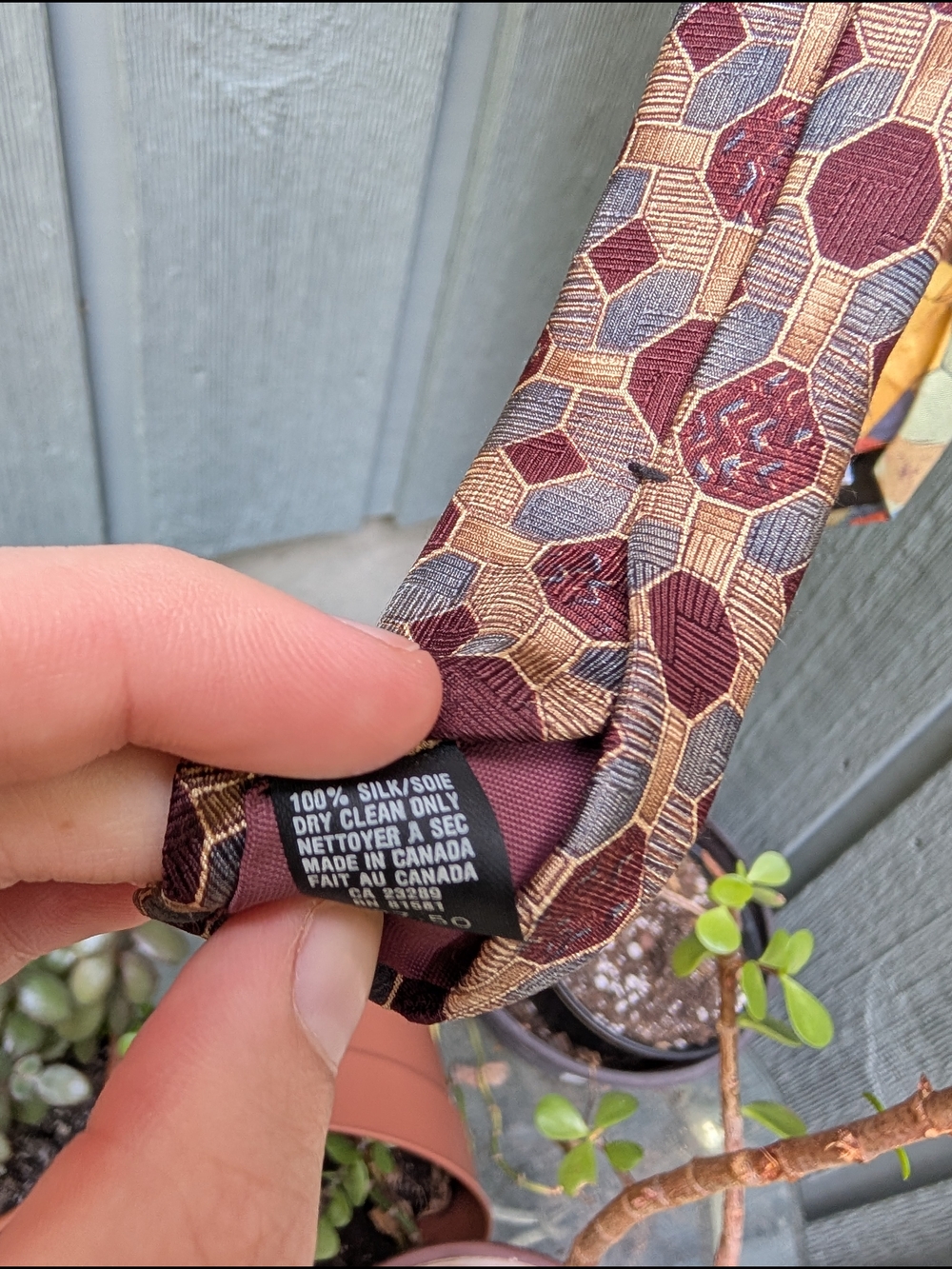 Multi-Color Patterned Men's Tie (Orange, Brown, Blue) - Picture 7 of 7